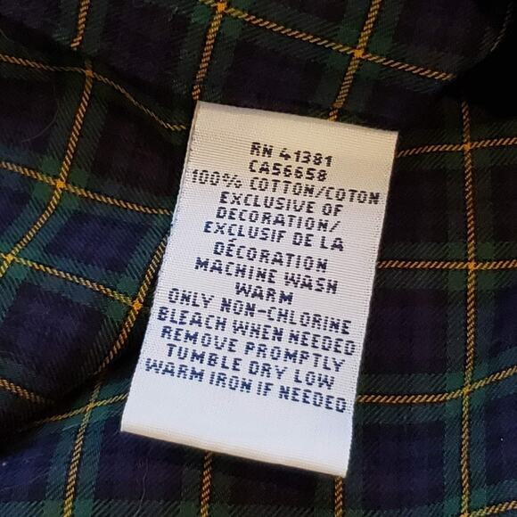 Polo Ralph Lauren Shirt Oxford Men's Small Tartan Blue Plaid LS Button Down - Picture 4 of 7